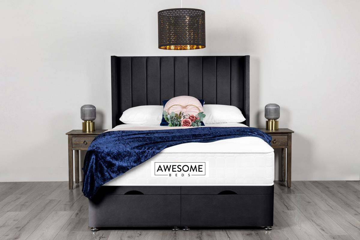 Panel Wingback Ottoman Divan Bed