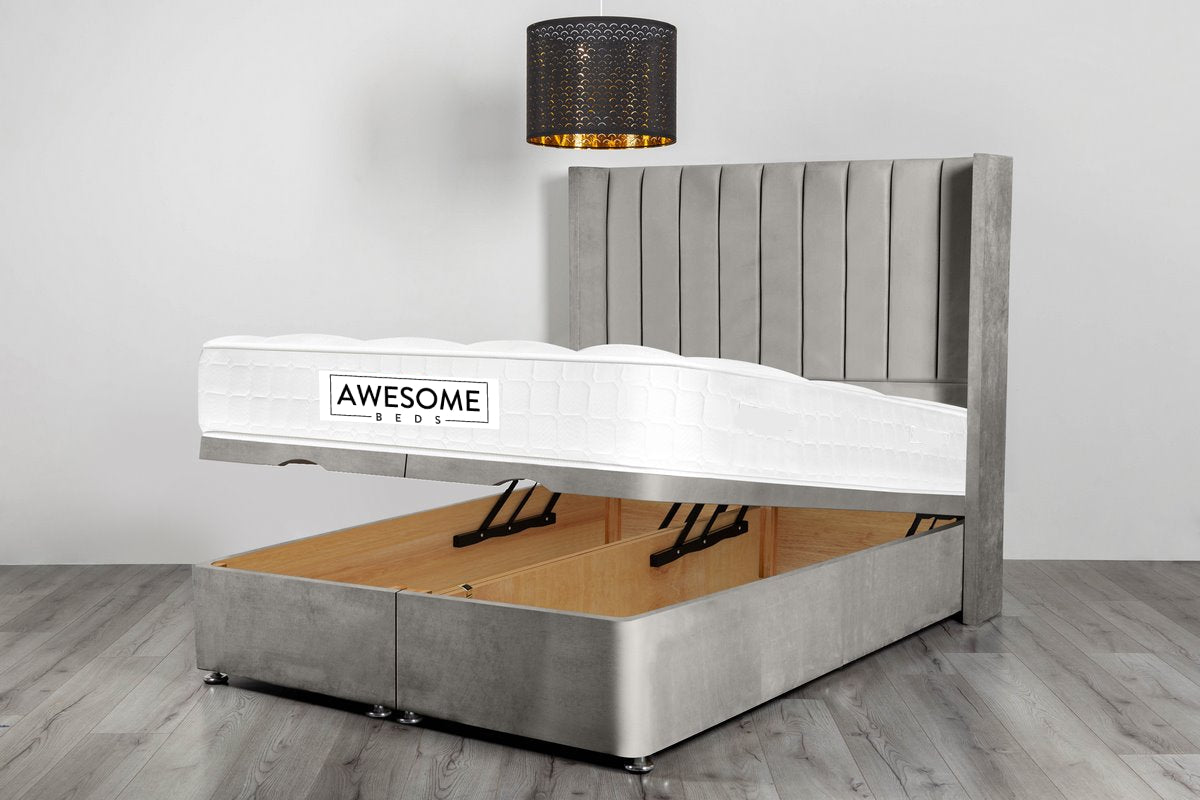 Panel Wingback Ottoman Divan Bed