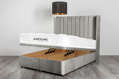 Panel Wingback Ottoman Divan Bed